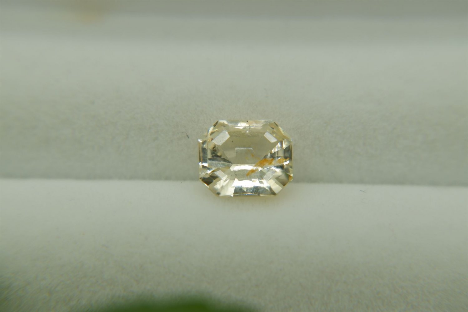 1.90 ct  Pastel Yellow Sapphire, handcrafted cut premium handcrafted octagon cut with lustrous finis