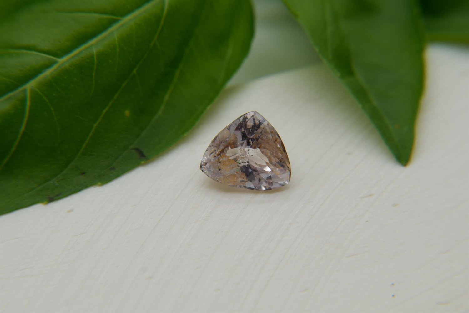2.20 ct  Pastel Bronze Sapphire, handcrafted cut premium handcrafted triangular cut with lustrous fi
