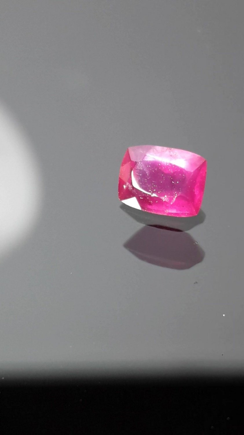 0.71 ct GIA Blood Red Ruby, untreated, loose, GGTL/GIA premium handcrafted rectangular cut with lust
