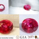 1.083 ct IGL Vivid Red Ruby, unheated, minor flaw, GIA premium handcrafted oval cut, minor flaw duri
