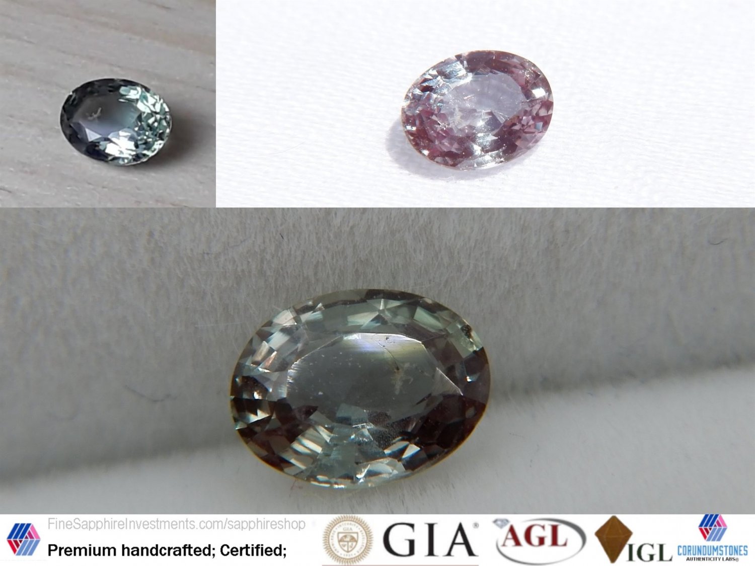 0.45 ct  Alexandrite 85% color change, purple/green|GIA premium handcrafted step cut with lustrous f