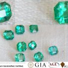 2.30 ct  Emerald Lot, grass-green, premium cut Various premium handcrafted step cuts with different 