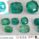 5.45 ct  Emerald Lot, grass-green, premium cut Various premium handcrafted step cuts with different 
