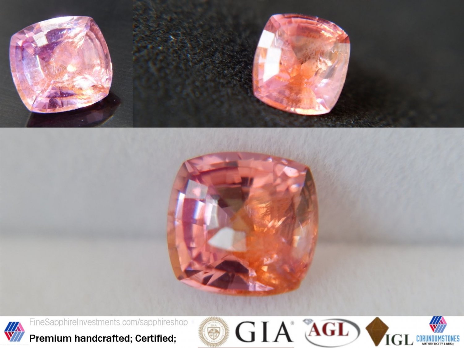 0.93 ct  Spinel Orange-Pink padparadscha-like premium handcrafted step cuts with lustrous finish Sri