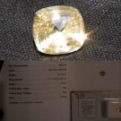 AGL Yellow Sapphire, unheated, premium cut, AGL premium handcrafted without table, cushion cut Sri L