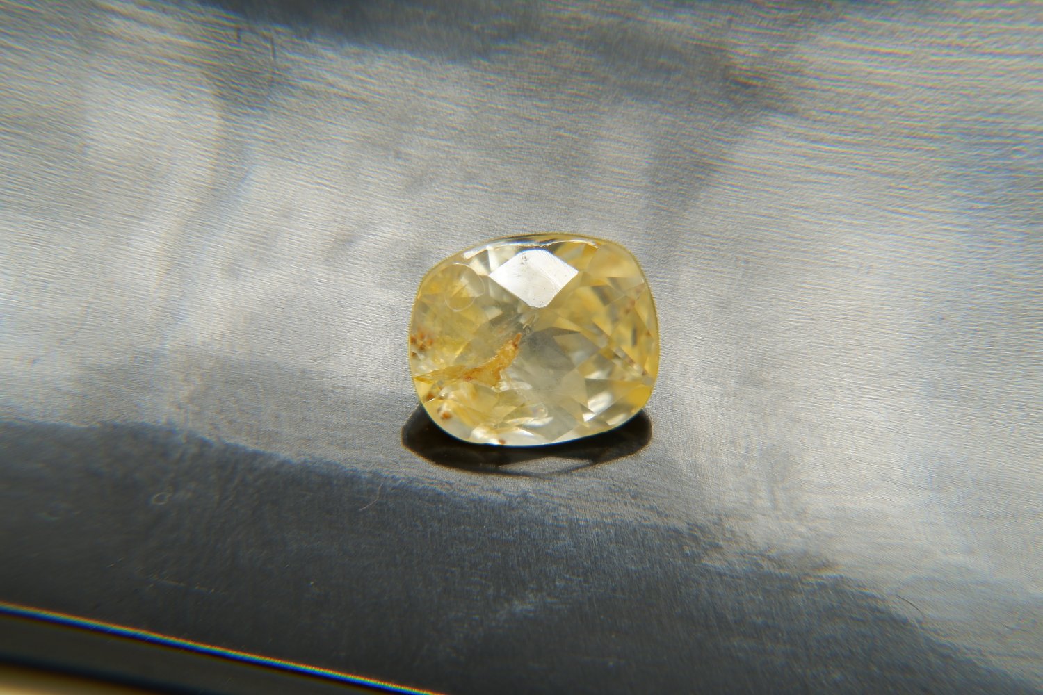  Pastel Gold Yellow Sapphire, handcrafted cut premium handcrafted rectangular cut with lustrous fini