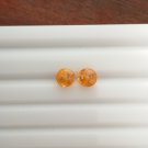 Orange Fanta Spessardine Garnet Earrings Pair - Round - 2.85 ct - COR certified