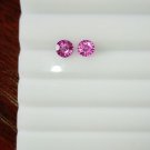 Pink Sapphire Pair - Round - 1.05 ct - COR certified