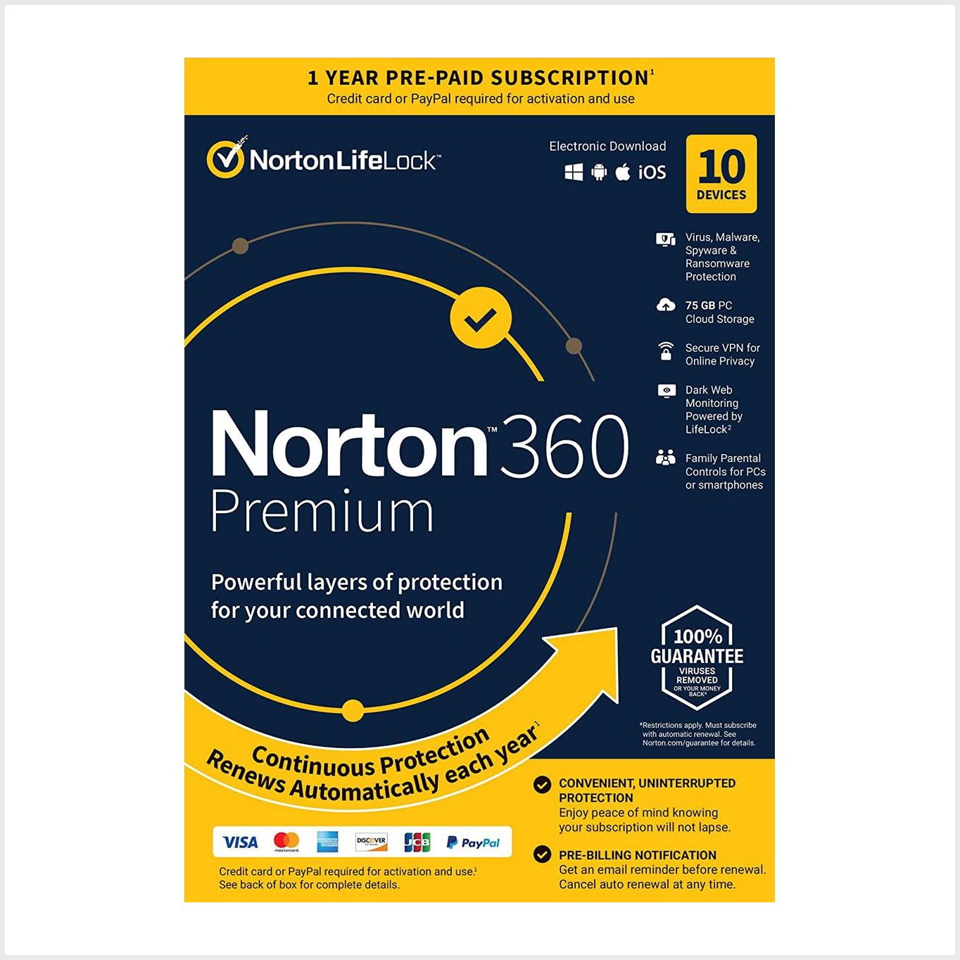 Norton 360 Premium 10 Devices 1 Year Subscription - ESD