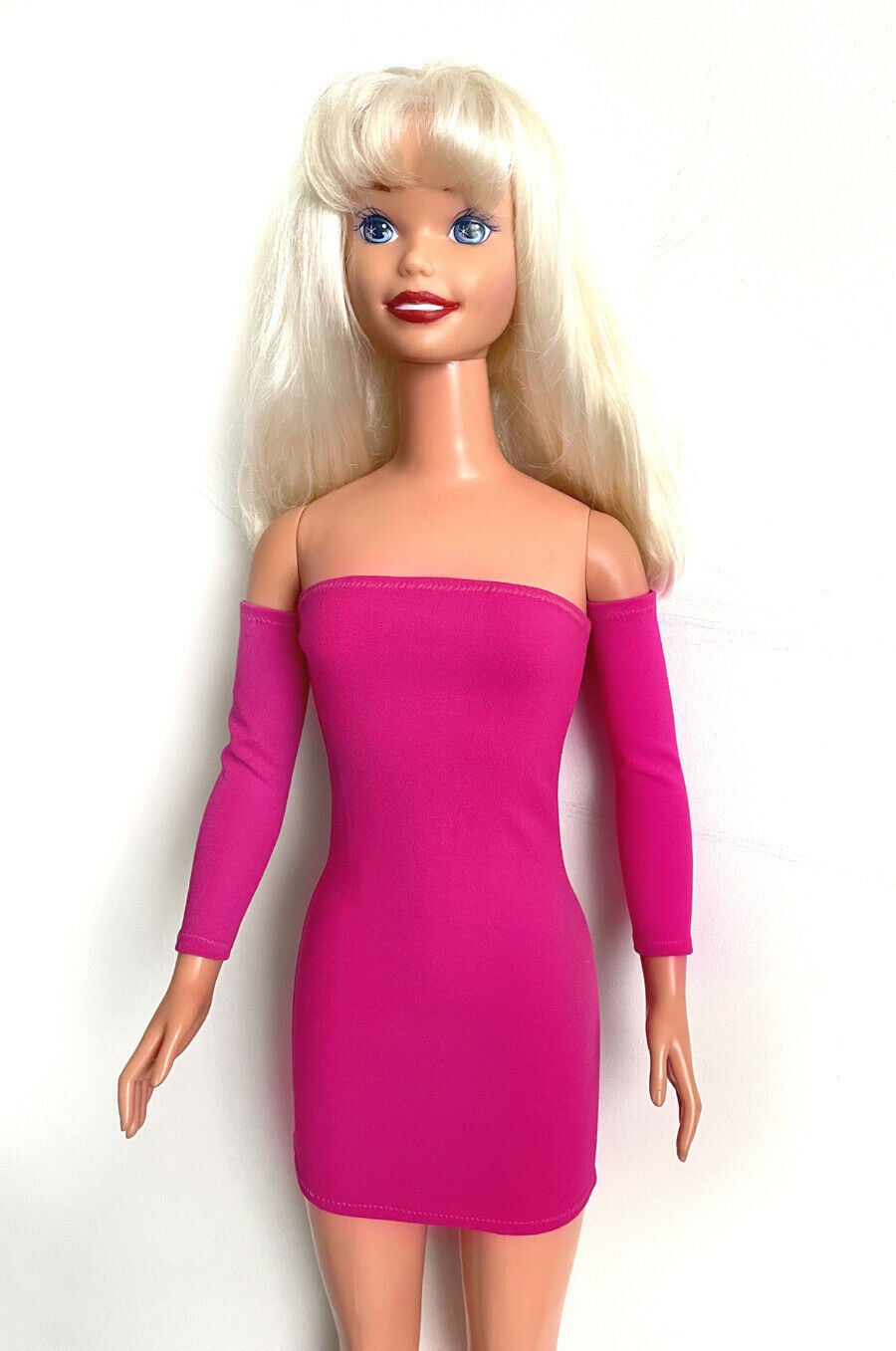 Cocktail Dress (Mini Dress) for My Size Barbie Doll. Fuchsia Dark-Pink. New