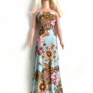 Long Dress for My Size Barbie Doll. Elegant Multicolor with large flowers