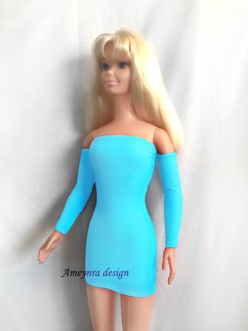 Light blue Mini Dress Bodycon for My Size Barbie Doll 36" New Light blue Mini Dress Bodycon for My Size Barbie Doll 36" New