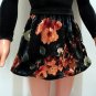 Clothes set for My Size Barbie doll: velvet floral skirt, stretchy top. OOAK New