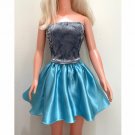 Clothes set for My Size Barbie doll: light-blue satin skirt, velvet top. New