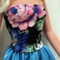 Clothes set for My Size Barbie doll: light-blue satin skirt, floral top. New