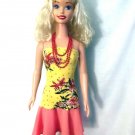 Mini Dress & necklace for My Size Barbie Doll. Yellow dress, coral ruffle. New Mini Dress & necklace for My Size Barbie Doll. Yellow dress, coral ruffle. New