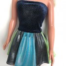 Velvet Top & Sparkly Multicolor Mini Skirt. For My Size Barbie Doll. New