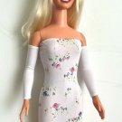 Mini Dress for My Size Barbie Doll 36". White Cotton wt Floral Print. New