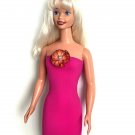 Cocktail Dress (Mini Dress) for My Size Barbie Doll. Dark-Pink, with flower. New