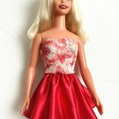White-red Lace Top & Red Satin Skirt for My Size Barbie Doll. New Clothes Set