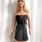 Black Top with Bow, and Dark-Gray Mini Skirt for My Size Barbie Doll 36"
