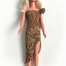 Multicolor Dress for My Size Barbie Doll. New. Asymmetrical 1-shoulder. OOAK