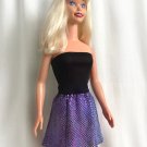 Black Top & Sparkly Purple Skirt wt Polka Dots, for My Size Barbie Doll 36". New