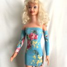 Light Blue Mini Dress with Pink Roses, for My Size Barbie Doll. New Light Blue Mini Dress with Pink Roses, for My Size Barbie Doll. New