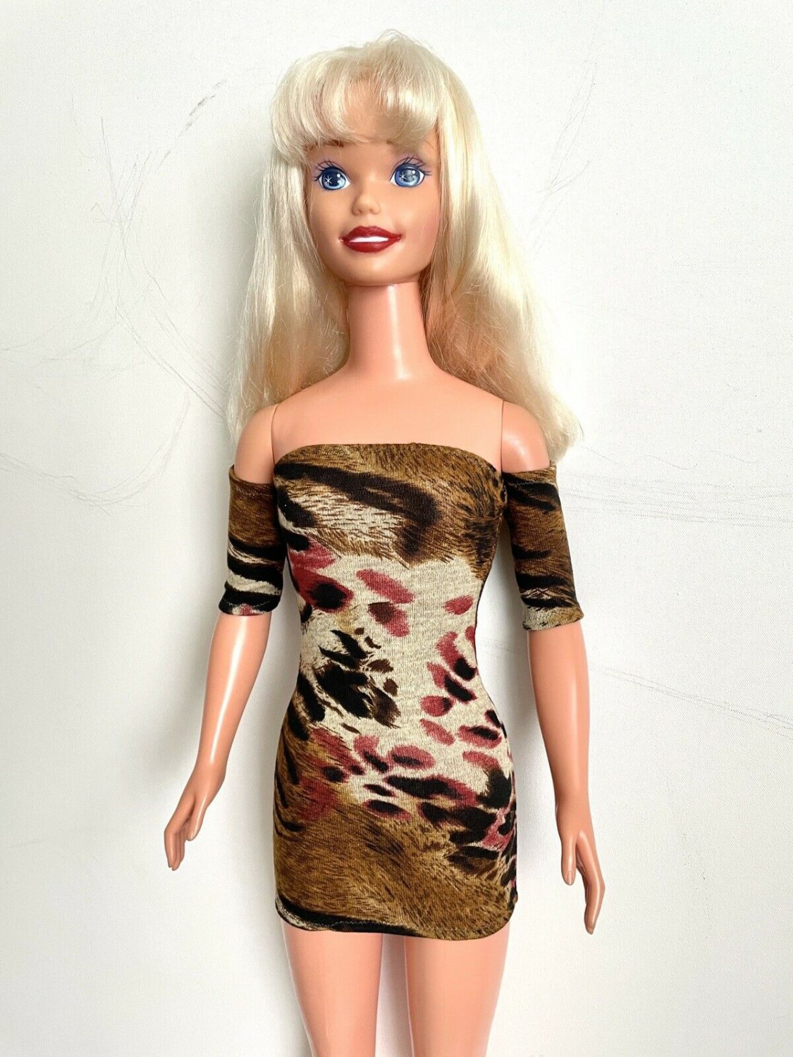 Animal Print Mini Dress for My Size Barbie Doll 36". Bodycon