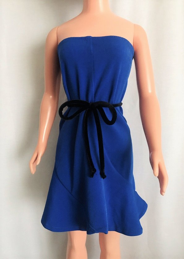 Mini Dress for My Size Barbie Doll. New. "Blue Bell" design. Polyester