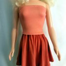Salmon-Pink Top & Brick-Brown Mini Skirt for My Size Barbie Doll. OOAK. New
