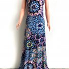 Maxi Dress for My Size Barbie Doll. Beautiful Multicolor kaleidoscope print. New