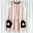 Mini dres for girl or young teenager, light pink with black accents. Size M