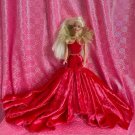 Fashion princess Barbie doll in red velvet dress. OOAK
