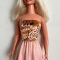 Structured Velvet Top & Blush-pink Rayon Mini Skirt for My Size Barbie Doll. New