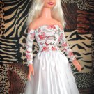 Top, Sleeves & White Satin skirt. for My Size Barbie Doll 36". New, OOAK, nice