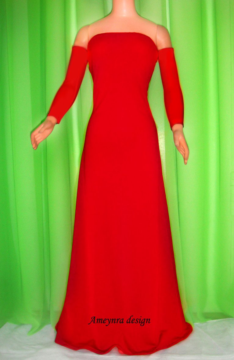 Elegant Red Dress for My Size Barbie Doll 36" New, Long ;)