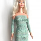 Aqua Green Lace Mini Dress & Sleeves for My Size Barbie Doll New OOAK