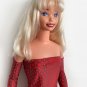 Red Cocktail Dress for My Size Barbie Doll. New. With dark-gray print