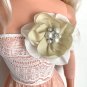 Lace Top with Faux Flower & Beige-pink Skirt for My Size Barbie Doll 36" New