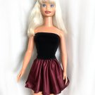 Black Top, Cherry Satin Mini Skirt for My Size Barbie Doll 36" 2-pieces set. New
