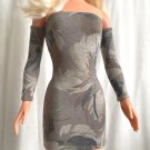 Gray Multicolor Dress for My Size Barbie Doll 36". Bodycon, New