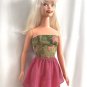 Sparkly Dark-Pink Skirt & Green-Pink Top for My Size Barbie Doll. New