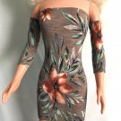 Brown Mini Dress with big flowers, for My Size Barbie Doll 36". New