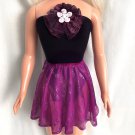 Black cotton Bodice & Sparkly Fuchsia Mini Skirt for My Size Barbie Doll 36" New