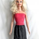 Coral-Pink Top & Dark Gray Mini Skirt for My Size Barbie Doll. New
