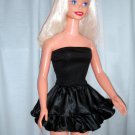 Black Cotton Top & Satin Mini Skirt with Ruffle. For My Size Barbie Doll 36" New