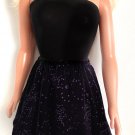 Black top & sparkly velvet mini skirt for My Size Barbie Doll 36"