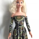 Top, Skirt, Sleeves for My Size Barbie Doll. New. Black-Green Paisley Multicolor