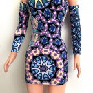 Mini Dress for My Size Barbie Doll. Beautiful multicolor kaleidoscope print. New